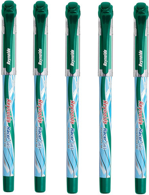 Reynolds Racer Gel Pen(Pack of 5, Ink Color - Green)