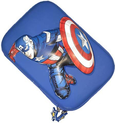Toyvala 3D Embossed Super Hero 3D Embossed Hardtop Art EVA Pencil Box(Set of 1, Blue)