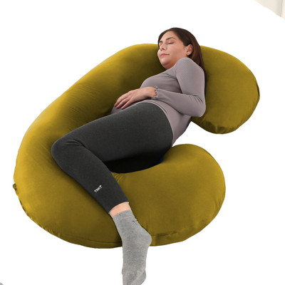 Texlux Microfibre Solid Pregnancy Pillow Pack of 1(Olive Green)