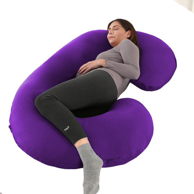 Texlux Microfibre Solid Pregnancy Pillow Pack of 1(Light Purple)