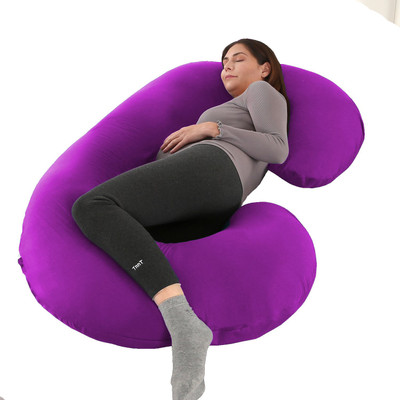 Texlux Microfibre Solid Pregnancy Pillow Pack of 1(Purple)