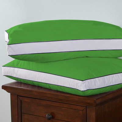 CRAZY WORLD Microfibre Solid Sleeping Pillow Pack of 2(Green)