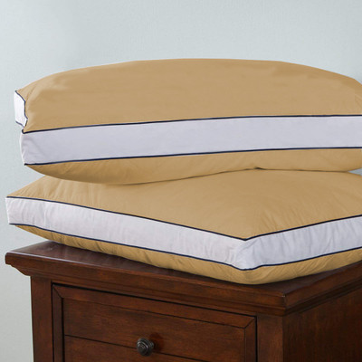 CRAZY WORLD Microfibre Solid Sleeping Pillow Pack of 2(Beige)