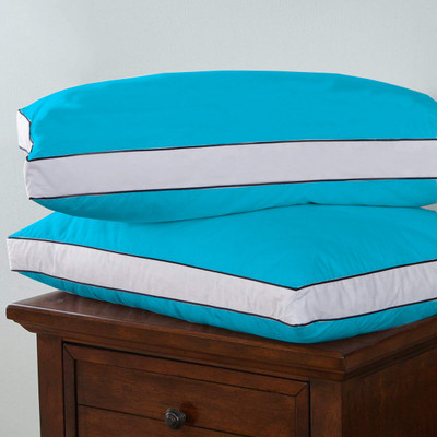 CRAZY WORLD Microfibre Solid Sleeping Pillow Pack of 2(sea blue)