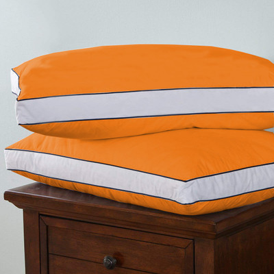 EVERDECOR Microfibre Solid Sleeping Pillow Pack of 2(Orange)