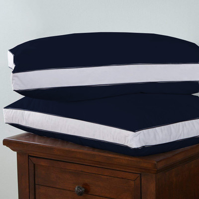 CRAZY WORLD Microfibre Solid Sleeping Pillow Pack of 2(Dark Blue)