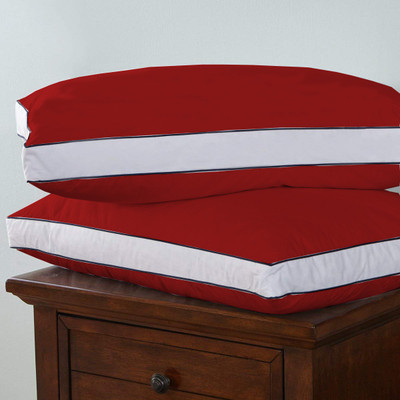 EVERDECOR Microfibre Solid Sleeping Pillow Pack of 2(Red)