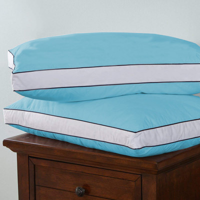 CRAZY WORLD Microfibre Solid Sleeping Pillow Pack of 2(Light Blue)