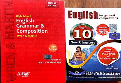 Wren & Martin High School English Grammar And Composition Book And Kd English Vol-1 For General Competitions