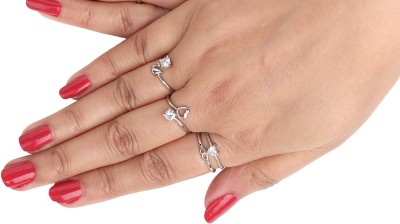 Arti creations Alloy Platinum, Rhodium, Sterling Silver Plated Ring Set