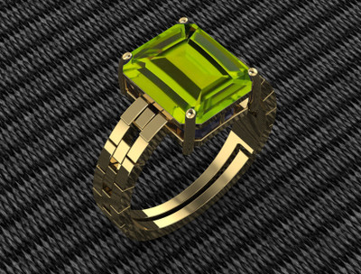 Pranjal Gems Original 12.25 Ratti 11.60 Ct Peridot Gem Stone Ring With Leb Certificate Brass Peridot Ring
