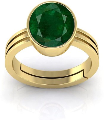 BWM GEMS Certified Natual 5.25 Ratti Emerald stone (Panna) Panchdhatu Alloy Emerald Gold Plated Ring