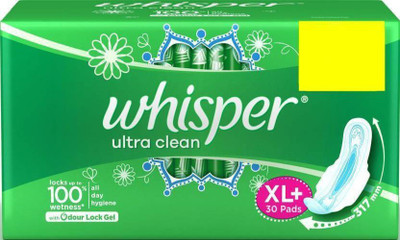 Whisper Ultra Clean XL Plus Wings (Pack of 30) Sanitary Pad