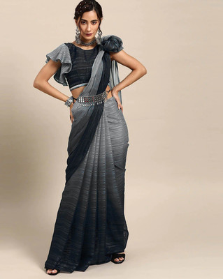 Gheludi Printed Bollywood Georgette Saree(Grey)