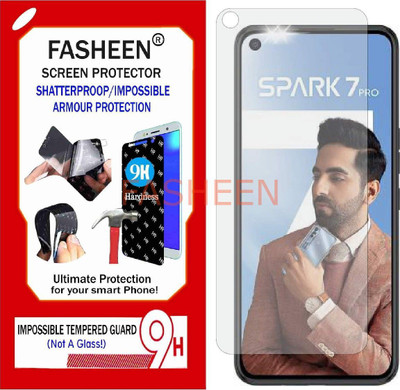 Fasheen Tempered Glass Guard for TECNO SPARK 7 PRO (Flexible Shatterproof)(Pack of 1)