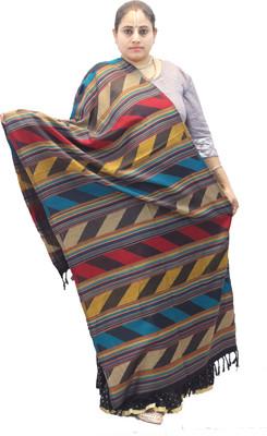 KAVIM Wool Checkered Women Shawl(Multicolor)