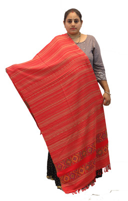 KAVIM Wool Self Design Women Shawl(Red)
