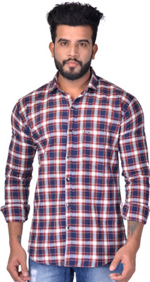 La Milano Men Checkered Casual Red Shirt