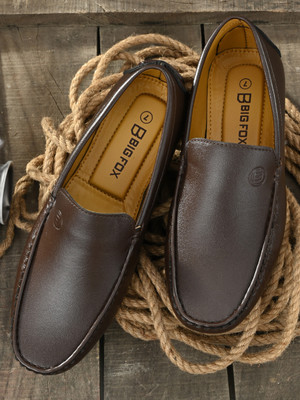 BIG FOX Latest Design Strider-7 Color Block Loafers For Men(Brown , 7)