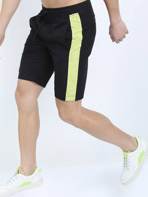 HIGHLANDER Solid Men Black Regular Shorts