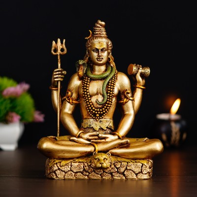 shyam antique creation Bronze Lord Shiva Shiv ji murti for Pooja Decorative Showpiece  -  22 cm(Bronze, Polyresin, Brown)