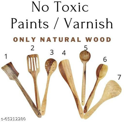 PURCHAZE24X7 WOODEN 85641 Wooden Spatula(Pack of 7)