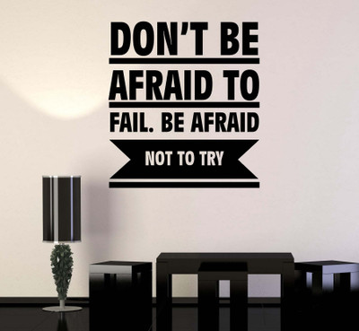 stylishdecor 70 cm s_dontbeafraidtofail Self Adhesive Sticker(Pack of 1)