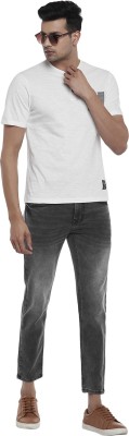 PEOPLE Solid Men Henley Neck White T-Shirt