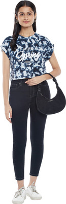 PEOPLE Casual Printed Women White, Black Top