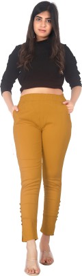 TEEKAY Slim Fit Women Yellow Trousers
