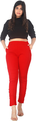 TEEKAY Slim Fit Women Red Trousers