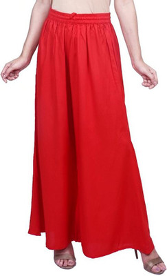 ushagarments Flared Women Red Trousers