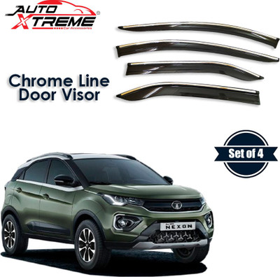 Auto Xtreme For Non-convertibles Front, Rear Wind Deflector(Tinted Tata Nexon AMT)
