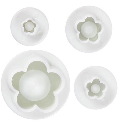 TRENDING PRODUCTS VILLA Plum Blossom Flower Cookie Cutter Plunger Set Cookie Cutter(Pack of 4)