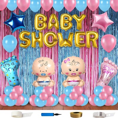 Shopperskart Baby Shower/Welcome/New Born Baby Foil Balloon/Combo/Kit Pack For Party Decorations(Set of 76)