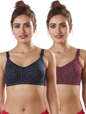 Sonari nivya Women T-Shirt Non Padded Bra(Maroon, Black)