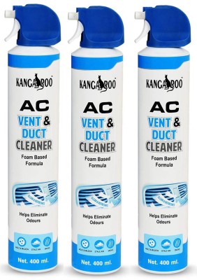 KANGAROO Car AC Vent & Duct Cleaner Odor Neutralizer Spray Form AC Vent & Duct Cleaner 400 ML Each (PACK OF 1) Vehicle Interior Cleaner(1200 ml)