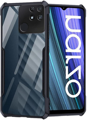 Phone Care Pouch for Realme Narzo 50A(Black, Transparent, Grip Case, Pack of: 1)