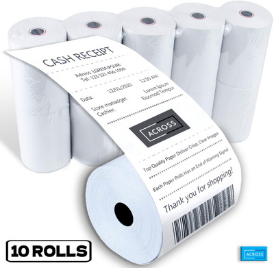 ACROSS POS ROLL 3 Inch (10 rolls) Thermal Cash Register Paper(80 mm x 40 meter)