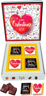 Expelite Send Chocolates and Heart Gift for valentines - 4pcs best valentines gift online Bars(100 g)