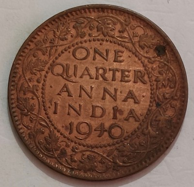 ANTIQUEWAY 1940 AUNC QUARTER ANNA GEORGE VI 9 DOTS COIN Medieval Coin Collection(1 Coins)