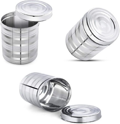 NEELAM Steel Grocery Container  - 1000 ml, 1400 ml, 1900 ml(Pack of 3, Silver)