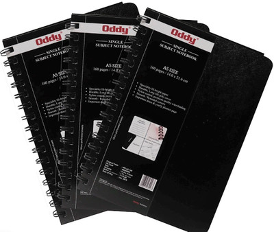 Oddy Wiro Note Book A5 Size - WR-A5-160 (Pack of 3) A5 Note Pad Both Sided single ruled notebook 160 Pages(White, Pack of 3)