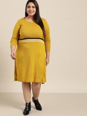 Sztori Women A-line Yellow Dress