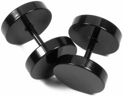 Creative Universal Fashion Alleys Round Black Earings for Men/Boys/Boyfriend/ Pack of 1 Pair Stainless Steel Stud Earring