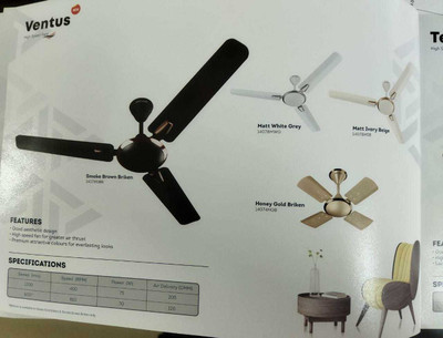 ANCHOR 14078 VENTUS HIGH SPEED FAN 1200 mm 3 Blade Ceiling Fan (Smoke Brown Briken, Pack of 1)