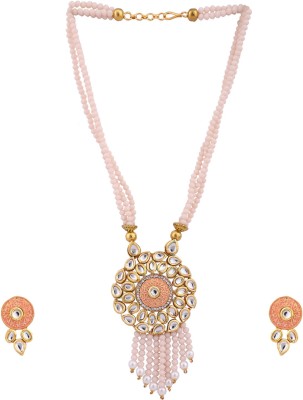 Jewels Capital Brass Gold-plated Orange Jewellery Set(Pack of 1)