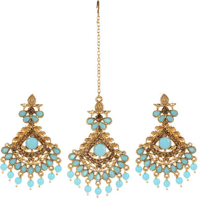 Jewels Capital Brass Gold-plated Blue Jewellery Set(Pack of 1)