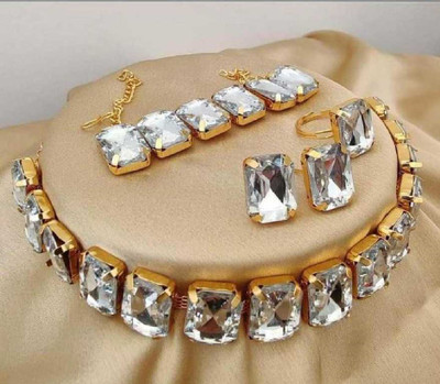 shivay Alloy White, Gold Jewellery Set(Pack of 1)