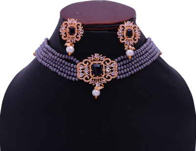 angels jewels Brass Gold-plated Multicolor Jewellery Set(Pack of 1)